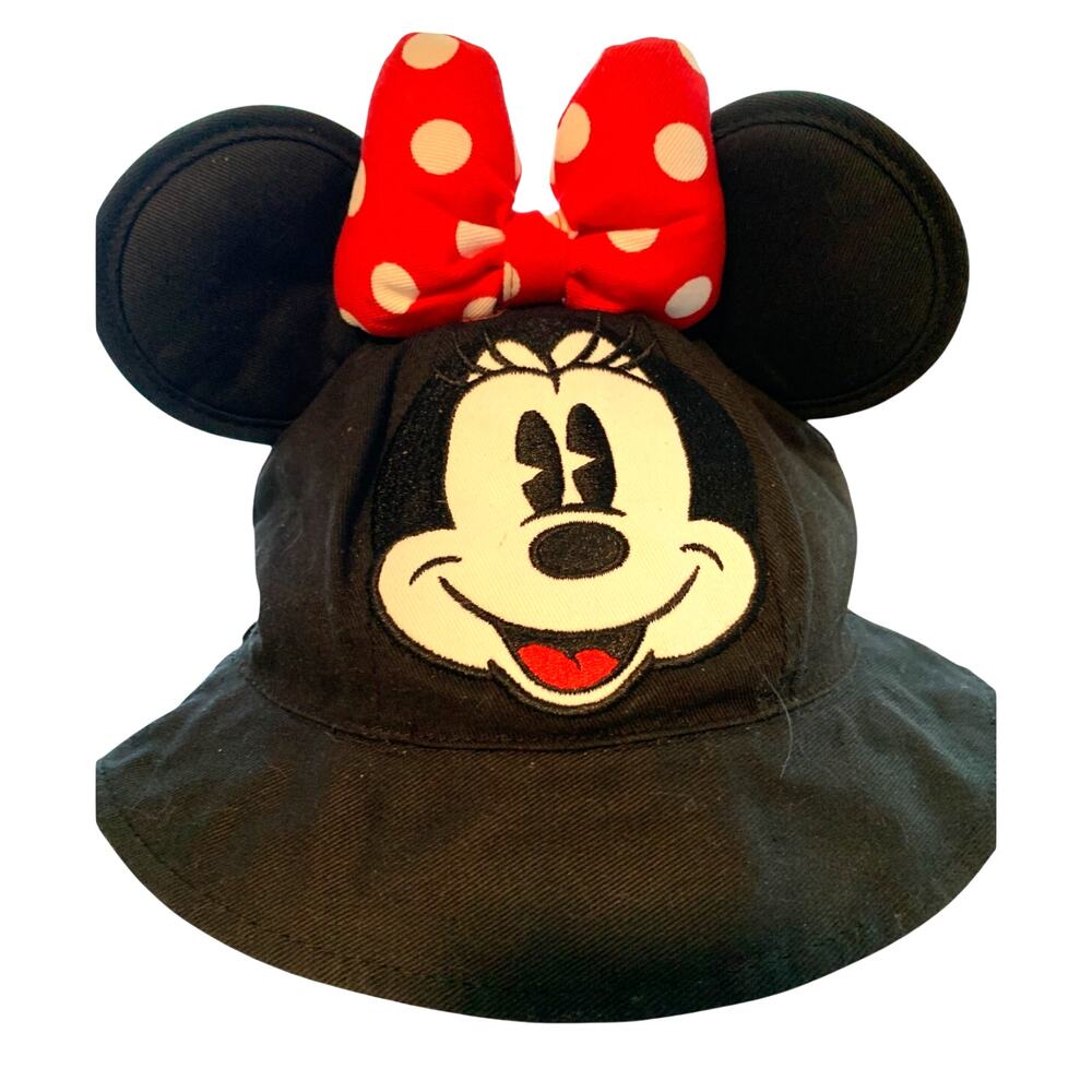 DISNEY MINNIE MOUSE BUCKET HAT WITH EARS 100% COTTON DISNEY PARKS TODDLER GIRLS